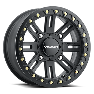 356BLA147156SBBR44 - Vision 356 MANX Bl2 14X7 4X156 13mm Satin Black - Vision Wheels Canada