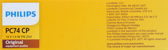 PC74CP Philips Standard Miniature PC74 - Standard - Multiple Commercial 10-Pack Philips Bulbs