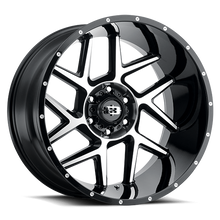 Load image into Gallery viewer, 360-20085GBMF-25 - Vision 360 Sliver 20X10 5X139.7 -25mm Gloss Black Machined Face - Vision Wheels Canada