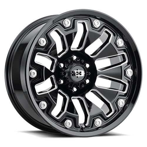 362-2936GBMS12 - Vision 362 Armor 20X9 6X135 12mm Gloss Black Milled Spoke - Vision Wheels Canada