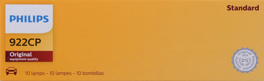 922CP Philips Standard Miniature 922 - Standard - Multiple Commercial 10-Pack Philips Bulbs