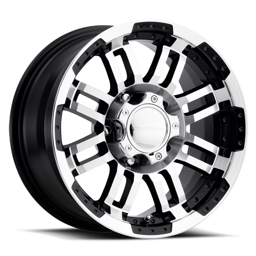 375-5773GBMF-12 - Vision 375 Warrior 15X7.5 5X127 -12mm Gloss Black Machined Face - Vision Wheels Canada