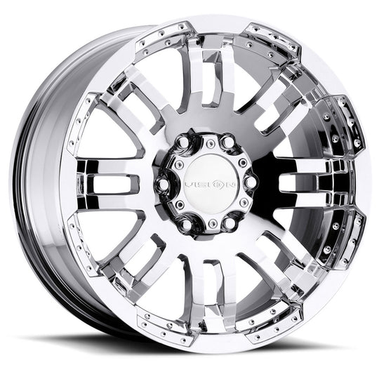375H7836PC25 - Vision 375 Warrior 17X8.5 6X135 25mm Phantom Chrome - Vision Wheels Canada