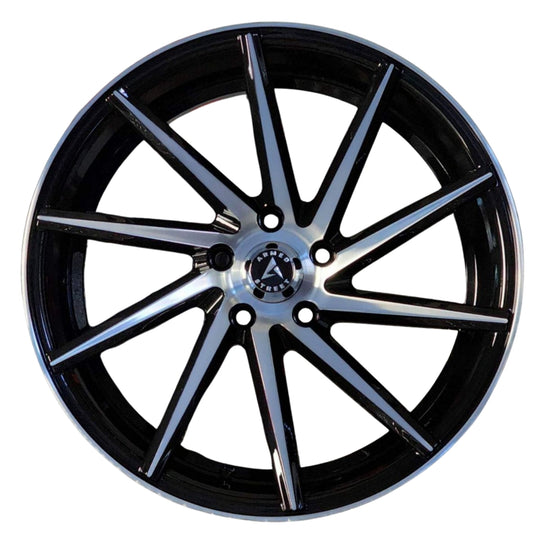 B101-1775-16-114 - Armed Street 38 CAL 17X7.5 5X114.3 ET 38mm Gloss Black Machined - Armed Street Wheels Canada