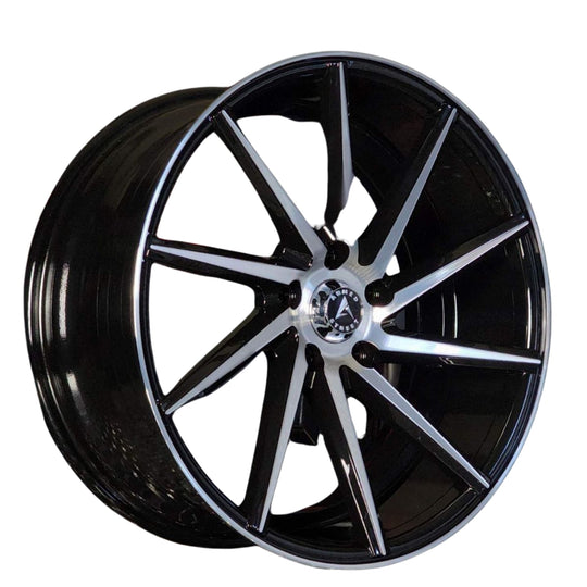 B102-1985-16-109 - Armed Street 38 CAL 19X8.5 5X114.3 ET 35mm Gloss Black Machined - Armed Street Wheels Canada
