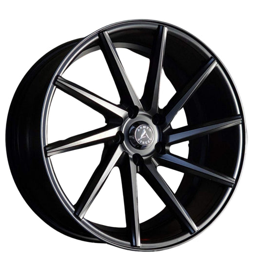 B103-1880-23-109 - Armed Street 38 CAL 18X8 5X120 ET 35mm Satin Black - Armed Street Wheels Canada