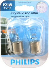 Load image into Gallery viewer, P21WCVB2 Philips CrystalVision ultra miniature P21W - CrystalVision Ultra - Twin Blister Pack Philips Bulbs