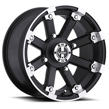 Load image into Gallery viewer, 393-127100MBML4 - Vision 393 Lockout 12X7 4X100 2.5mm Matte Black Machined Lip - Vision Wheels Canada