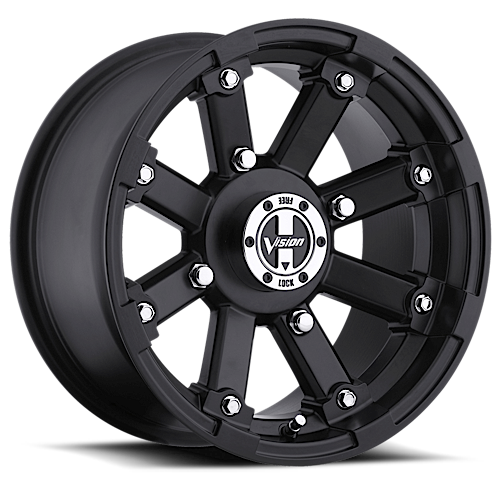393-148545MB4 - Vision 393 Lockout 14X8 5X114.3 -10.2mm Matte Black - Vision Wheels Canada