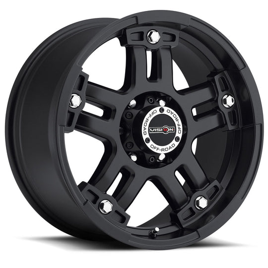 394-22950MF35 - Vision 394 Warlord 22X9.5 5X150 35mm Matte Black Machined Face - Vision Wheels Canada