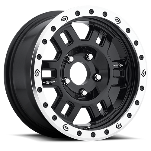 398-6761GBML0 - Vision 398 MANX Competition 16X7 5X120.65 0mm Gloss Black Machined Lip - Vision Wheels Canada
