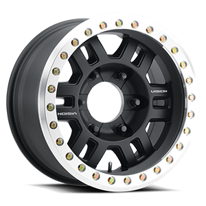 398BLZ7899BMR-15 - Vision 398 MANX Beadlock 17X8.5 6X165.1 -15mm Gloss Black - Vision Wheels Canada
