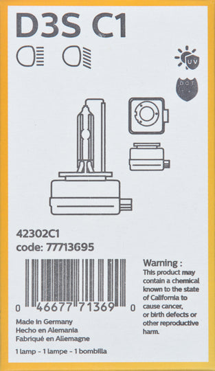 D3SC1 Philips Xenon HID lamp D3S - Standard - Single Commercial Pack Philips Bulbs