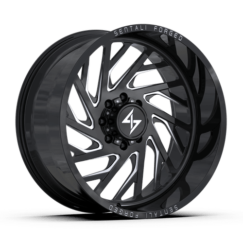 SF722108224BM-L - Sentali Forged SF7BM 22X10 8X180 ET -24MM Gloss Black Milled - Sentali Forged Wheels Canada