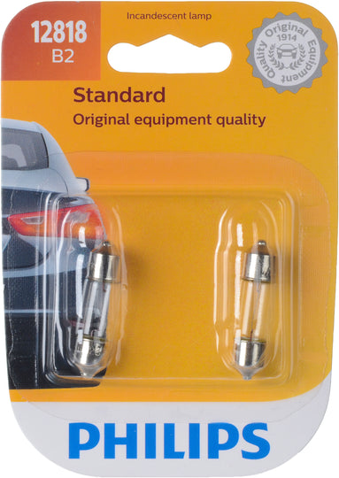 12818B2 Philips Standard Miniature 12818 - Standard - Twin Blister Pack Philips Bulbs