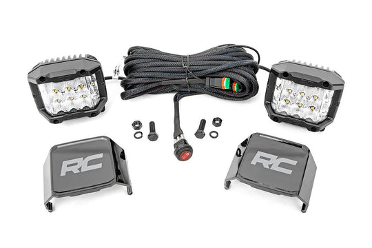 70904 Chrome Series LED Light Pair - 3 Inch - Wide Angle Osram Rough Country Canada