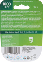 Load image into Gallery viewer, 1003LLB2 Philips LongerLife Miniature 1003LL - LongerLife - Twin Blister Pack Philips Bulbs