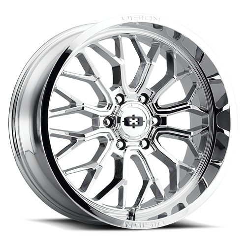 402-2973C10 - Vision 402 Riot 20X9 5X127 10mm Chrome - Vision Wheels Canada