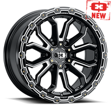 Charger l'image dans la galerie, 405-2970GBMS12 - Vision 405 Korupt 20X9 8X170 12mm Gloss Black Milled Spoke - Vision Wheels Canada