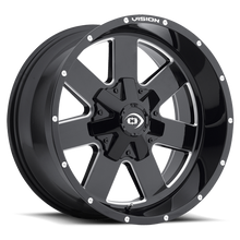 Load image into Gallery viewer, 411-7936MS12 - Vision 411 Arc 17X9 6X135 12mm Gloss Black Milled Spoke - Vision Wheels Canada