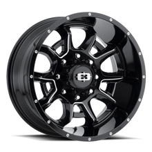Load image into Gallery viewer, 415-2985GBMS12 - Vision 415 Bomb 20X9 5X139.7 12mm Gloss Black Milled Spoke - Vision Wheels Canada