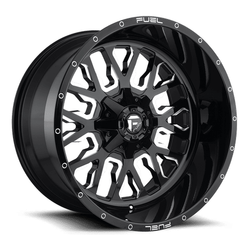 D61120201847 - Fuel Off-Road D611 Stroke 20X12 8X180 ET -43mm Gloss Black Milled - Fuel Off-Road Wheels Canada