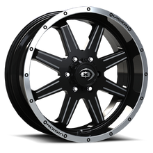 Load image into Gallery viewer, 421H2936GBMLMS12 - Vision 421 Cannibal 20X9 6X135 12mm Gloss Black Machined Lip Milled Spoke - Vision Wheels Canada