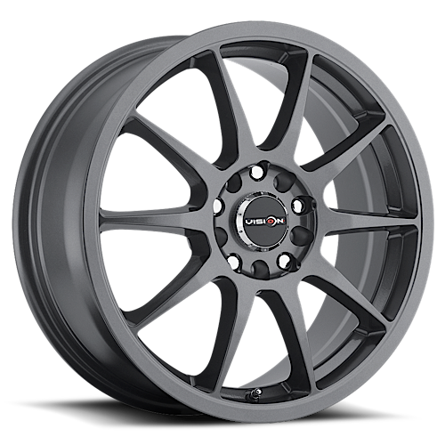 425-7768GM38 - Vision 425 Bane 17X7 4X108 / 4X100 38mm Gunmetal - Vision Wheels Canada