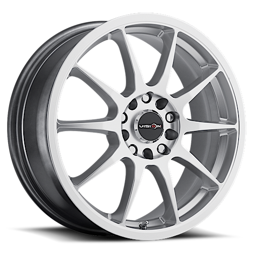 425-6718HS38 - Vision 425 Bane 16X7 5X114.3 / 5X127 38mm Hyper Silver - Vision Wheels Canada