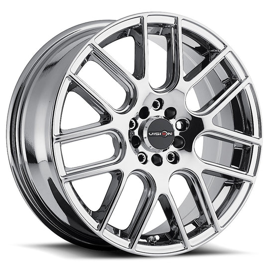 426-7718PC38 - Vision 426?Cross II 17X7 4X100 / 4X114.3 38mm Phantom Chrome - Vision Wheels Canada