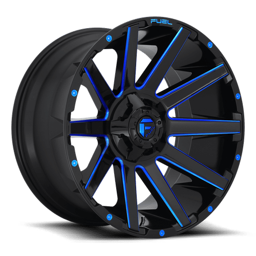 D64420901757 - Fuel Off-Road D644 Contra 20X9 8X170 ET 20mm Gloss Black Blue Tinted Clear - Fuel Off-Road Wheels Canada