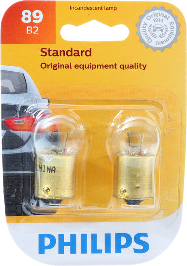 89B2 Philips Standard Miniature 89 - Standard - Twin Blister Pack Philips Bulbs