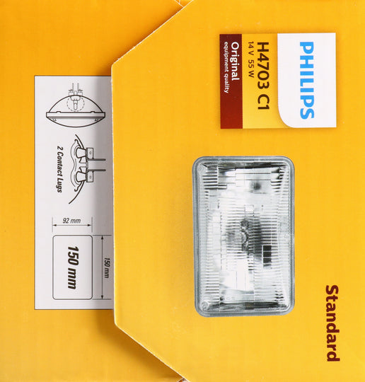 H4703C1 Philips Standard Sealed Beam H4703 - Standard - Single Commercial Pack Philips Bulbs