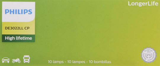 DE3022LLCP Philips LongerLife Miniature DE3022LL - LongerLife - Multiple Commercial 10-Pack Philips Bulbs