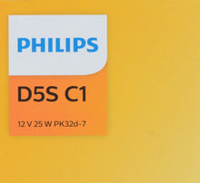 Load image into Gallery viewer, D5SC1 Philips Xenon HID lamp D5S - Standard - Single Commercial Pack Philips Bulbs