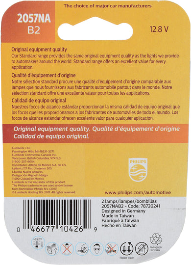 2057NAB2 Philips Standard Miniature 2057NA - Standard - Twin Blister Pack Philips Bulbs