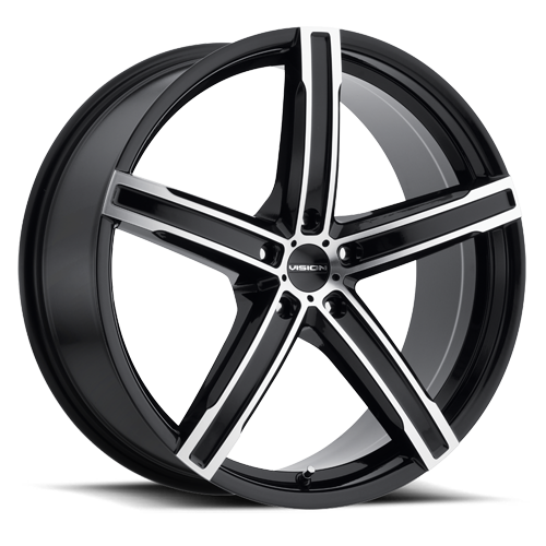 469-2845GBMF35 - Vision 469 Boost 20X8.5 5X112 35mm Gloss Black Machined Face - Vision Wheels Canada