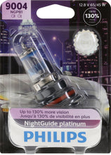 Load image into Gallery viewer, 9004NGPB1 Philips NightGuide platinum Headlight 9004 - NightGuide Platinum - Single Blister Pack Philips Bulbs