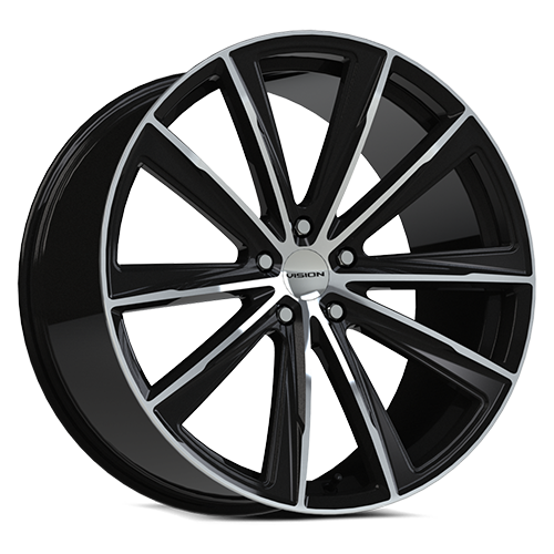 471V22912GBMF35 - Vision 471 Splinter 22X9 5X120 35mm Gloss Black Machined Face - Vision Wheels Canada