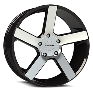 472V22990GBMF8 - Vision 472 Switchback 22X9.5 5X115 8mm Gloss Black Machined Face - Vision Wheels Canada