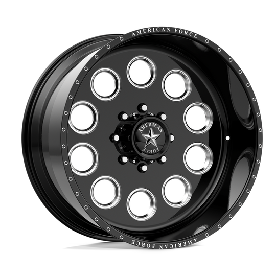 AFTMF09D22-5-21 - American Force AFW Big 24X11 8X165.1 0mm Gloss Black Mill-Mach - American Force Wheels Canada