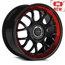 Load image into Gallery viewer, 478-6814GBRTB38 - Vision 478 Alpine 16X8 5X105 / 5X115 38mm Gloss Black Red Tint Brushed Lip - Vision Wheels Canada