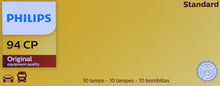 Load image into Gallery viewer, 94CP Philips Standard Miniature 94 - Standard - Multiple Commercial 10-Pack Philips Bulbs