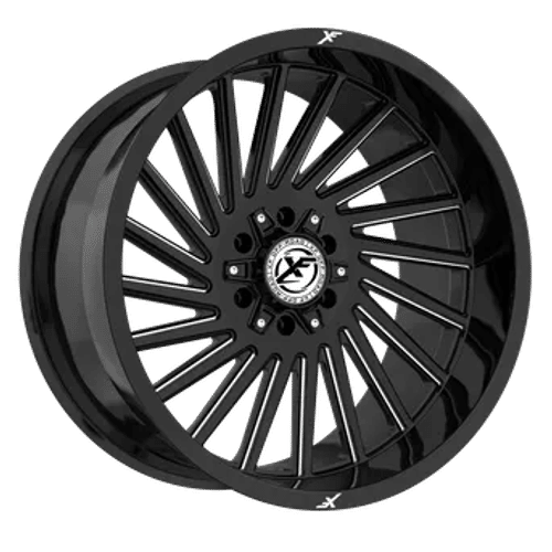 XF-239221281651180-44GBML - XF Off-Road XF-239 22X12 8X180 / 8X165.1 -44mm Gloss Black Milled - XF Off-Road Wheels Canada