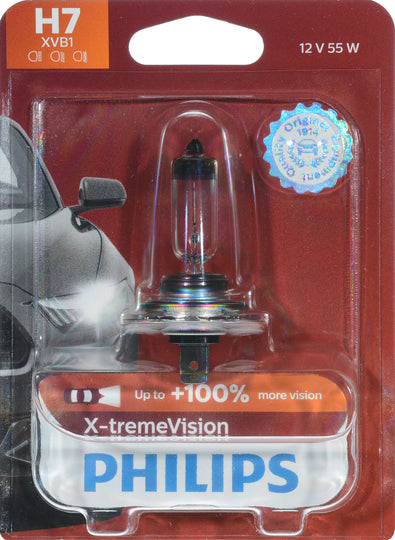 H7XVB1 Philips X-tremeVision Headlight H7 - X-tremeVision - Single Blister Pack Philips Bulbs