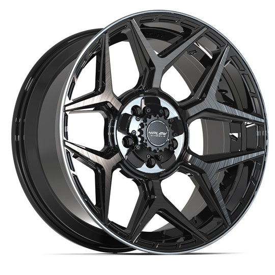 4P06-20090-5D55-0BBT - 4Play 4P06 20X9 5X127 / 5X139.7 ET0mm Gloss Black with Brushed Face & Tinted Clear - 4Play Wheels Canada