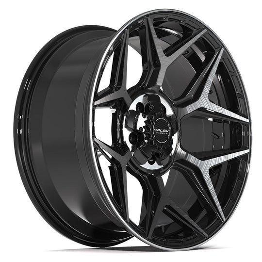 4P06-20090-5D55-0BBT - 4Play 4P06 20X9 5X127 / 5X139.7 ET0mm Gloss Black with Brushed Face & Tinted Clear - 4Play Wheels Canada