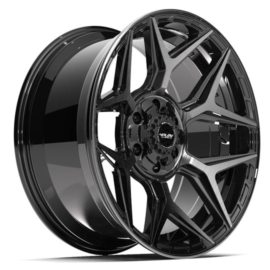 4P06-20090-6D55-0BBT - 4Play 4P06 20X9 6X139.7 / 6X135 ET0mm Gloss Black with Brushed Face & Tinted Clear - 4Play Wheels Canada