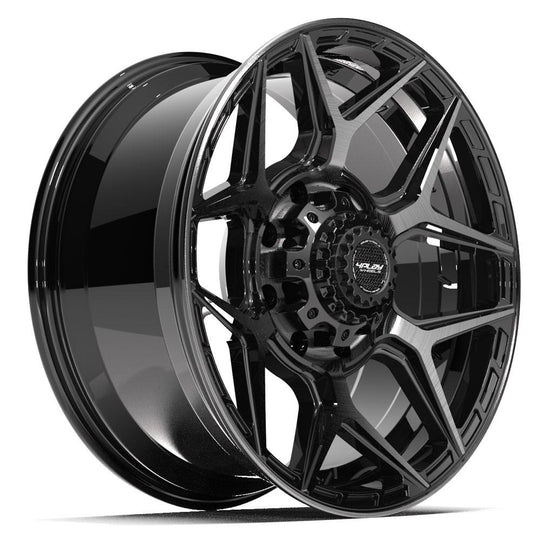 4P06-20090-8180-0BBT - 4Play 4P06 20X9 8X180 ET0mm Gloss Black with Brushed Face & Tinted Clear - 4Play Wheels Canada