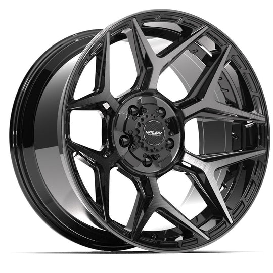 4P06-20100-5D55-18BBT - 4Play 4P06 20X10 5X127 / 5X139.7 ET-18mm Gloss Black with Brushed Face & Tinted Clear - 4Play Wheels Canada